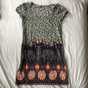 Lucky Brand Elephant print t-shirt dress
